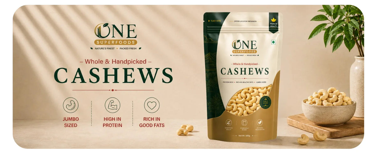 One Superfoods Premium Cashews (Kaju) | Rich in Protein and Healthy Fats | Unsalted Cashews