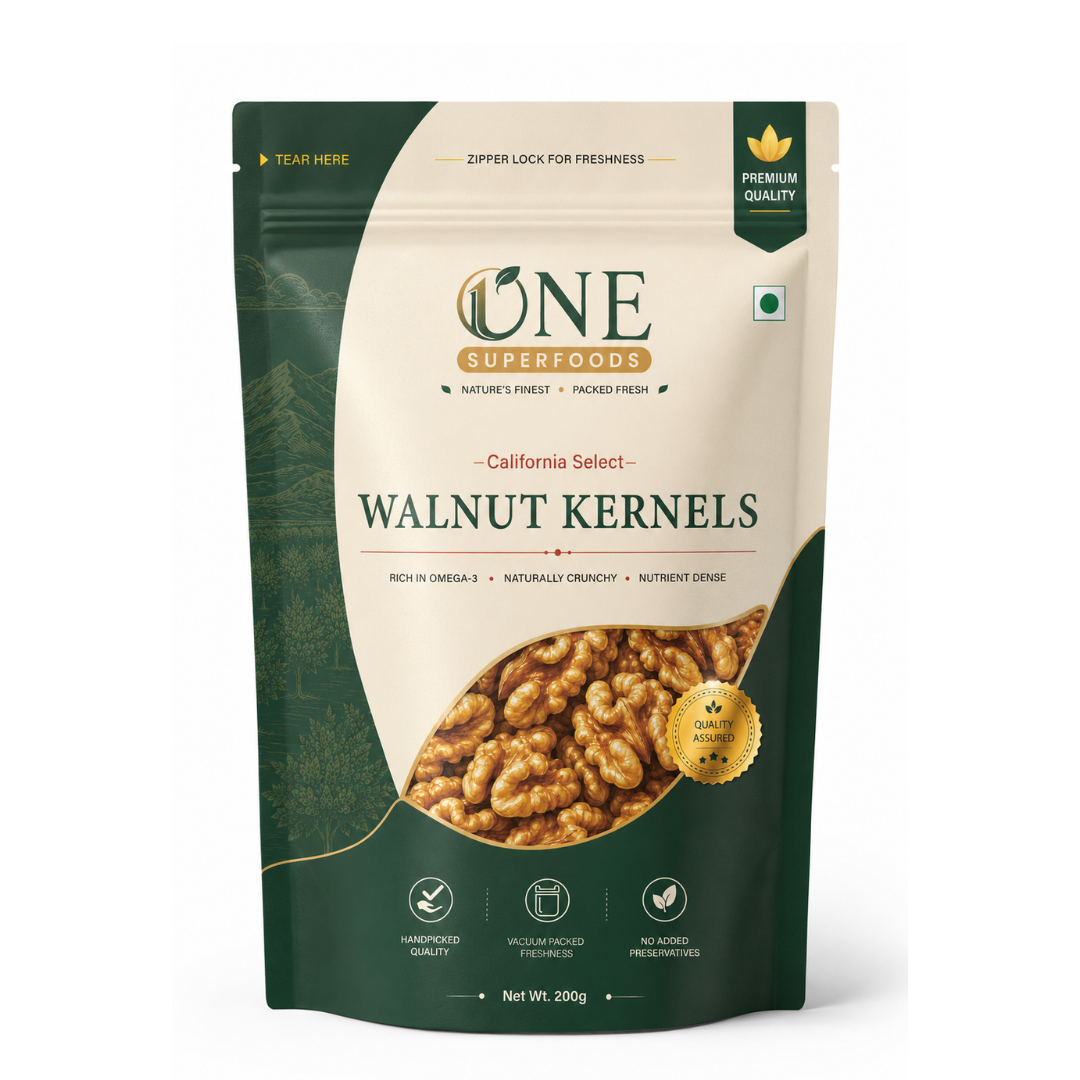 One Superfoods California Walnut Kernels (Akhrot Giri) | Premium Walnut Kernels | Rich Nutty Taste & Nutrient Dense