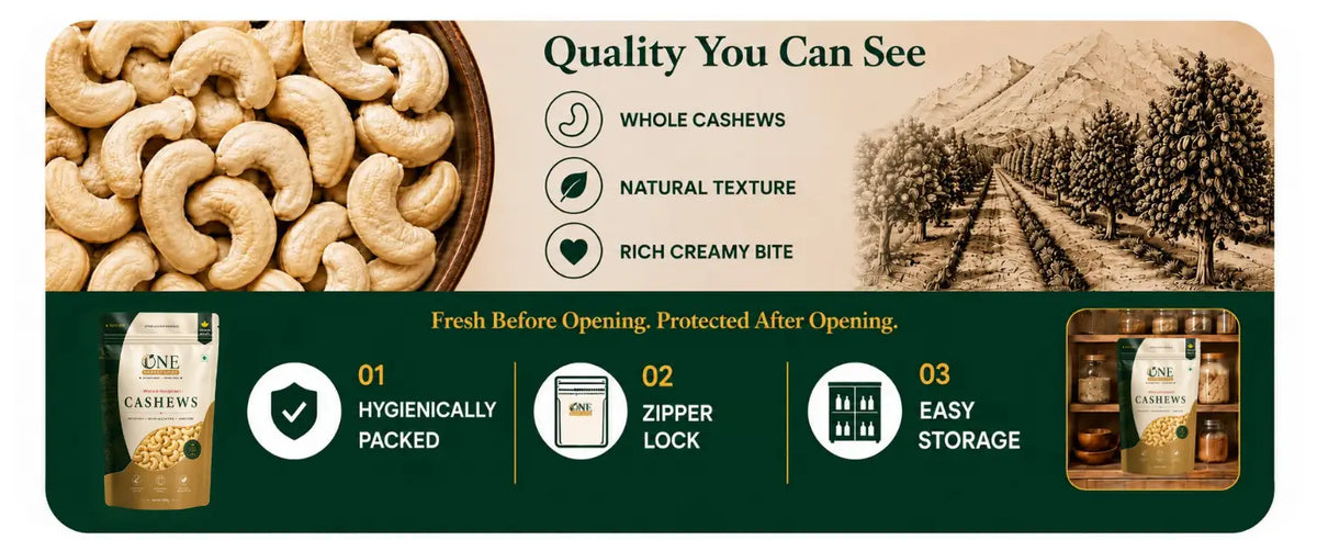 One Superfoods Premium Cashews (Kaju) | Rich in Protein and Healthy Fats | Unsalted Cashews