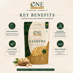 One Superfoods Premium Cashews (Kaju) | Rich in Protein and Healthy Fats | Unsalted Cashews