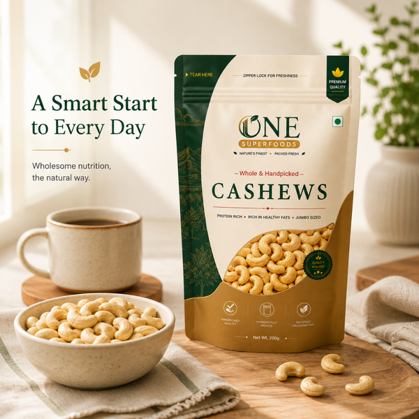 One Superfoods Premium Cashews (Kaju) | Rich in Protein and Healthy Fats | Unsalted Cashews