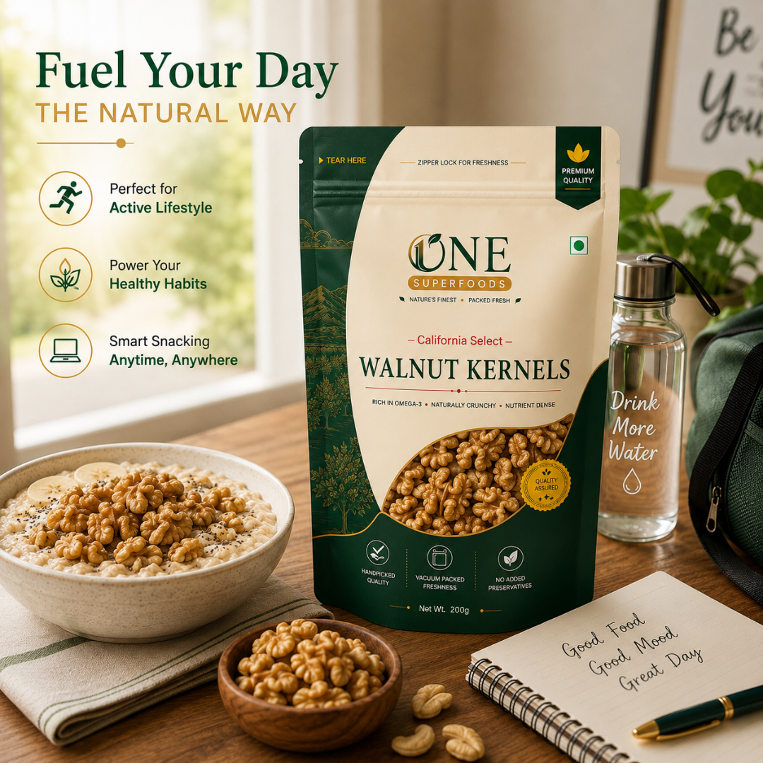 One Superfoods California Walnut Kernels (Akhrot Giri) | Premium Walnut Kernels | Rich Nutty Taste & Nutrient Dense