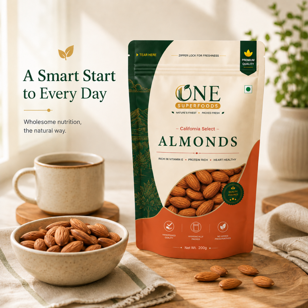 One Superfoods Premium California Almonds (Badam) | Rich in Protein and Vitamin E | Premium Quality Nuts
