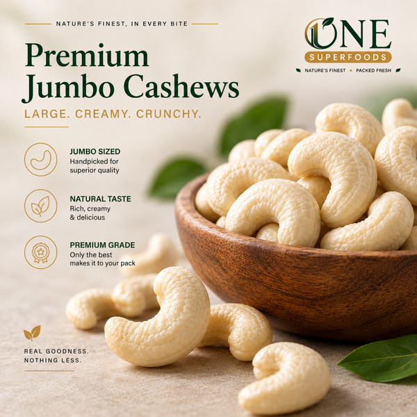 One Superfoods Premium Cashews (Kaju) | Rich in Protein and Healthy Fats | Unsalted Cashews