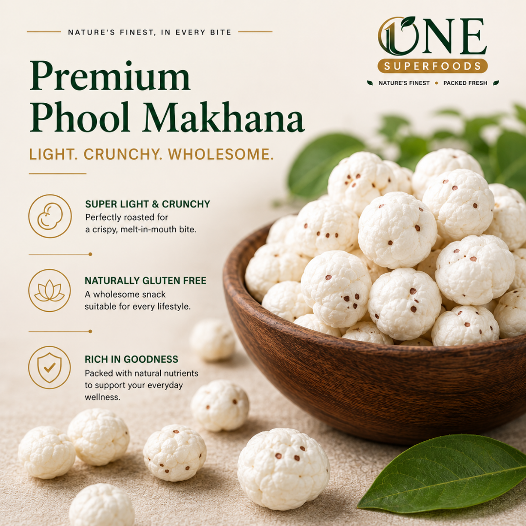 One Superfoods Premium Jumbo Makhana (Fox Nuts) | Light and Crispy Snack | Ideal for Fasting & Weight Management