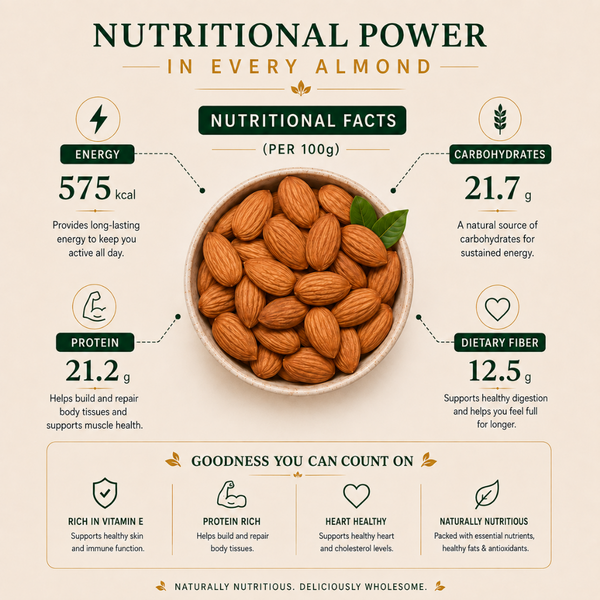 One Superfoods Premium California Almonds (Badam) | Rich in Protein and Vitamin E | Premium Quality Nuts