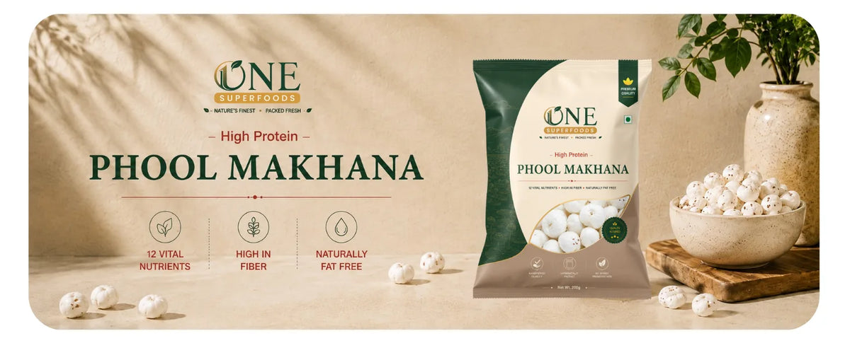 One Superfoods Premium Jumbo Makhana (Fox Nuts) | Light and Crispy Snack | Ideal for Fasting & Weight Management