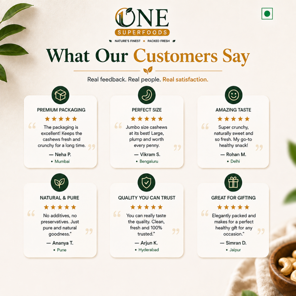 One Superfoods Premium Cashews (Kaju) | Rich in Protein and Healthy Fats | Unsalted Cashews