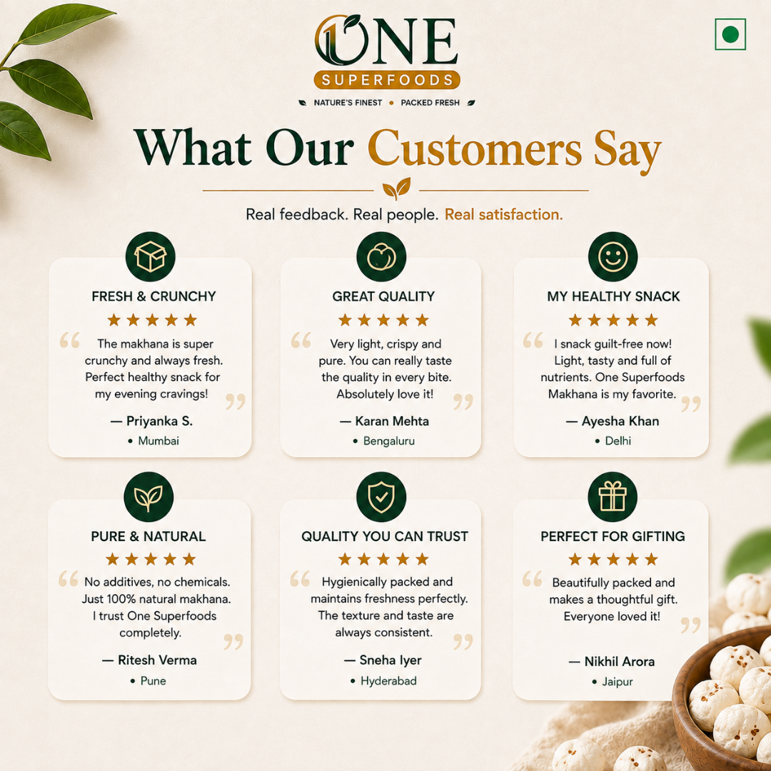 One Superfoods Premium Jumbo Makhana (Fox Nuts) | Light and Crispy Snack | Ideal for Fasting & Weight Management